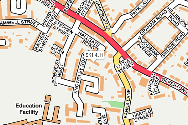 SK1 4JH map - OS OpenMap – Local (Ordnance Survey) SK1 4JH map - OS OpenMap – Local (Ordnance Survey)