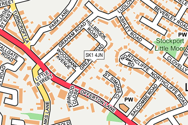 SK1 4JN map - OS OpenMap – Local (Ordnance Survey) SK1 4JN map - OS OpenMap – Local (Ordnance Survey)