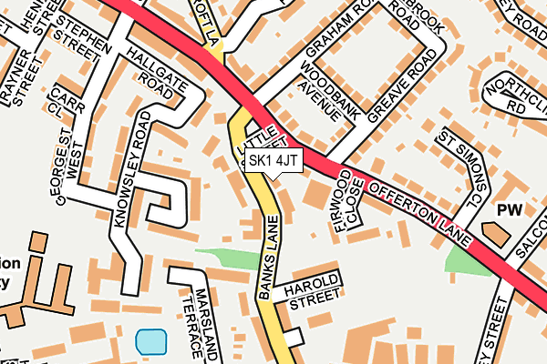 SK1 4JT map - OS OpenMap – Local (Ordnance Survey) SK1 4JT map - OS OpenMap – Local (Ordnance Survey)