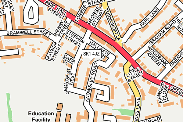 SK1 4JZ map - OS OpenMap – Local (Ordnance Survey) SK1 4JZ map - OS OpenMap – Local (Ordnance Survey)