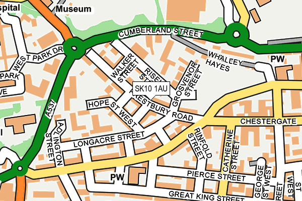 SK10 1AU map - OS OpenMap – Local (Ordnance Survey)
