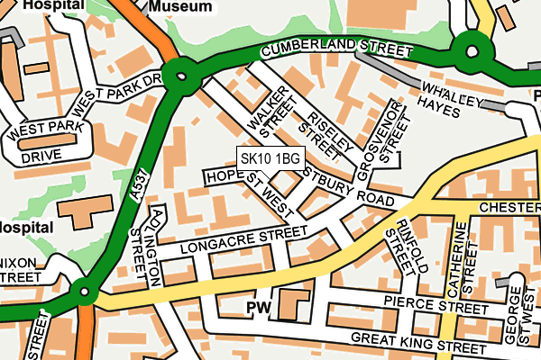 SK10 1BG map - OS OpenMap – Local (Ordnance Survey)