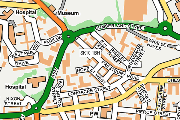 SK10 1BH map - OS OpenMap – Local (Ordnance Survey)