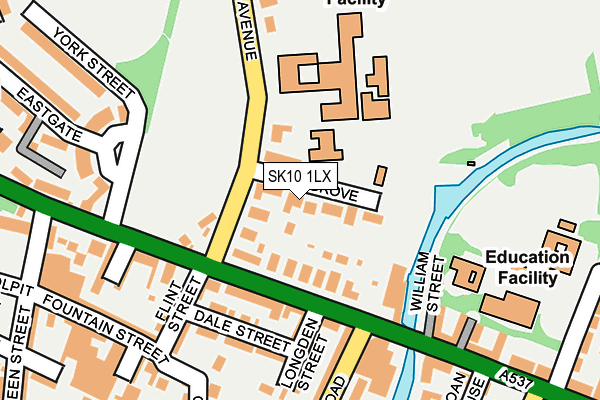 SK10 1LX map - OS OpenMap – Local (Ordnance Survey) SK10 1LX map - OS OpenMap – Local (Ordnance Survey)