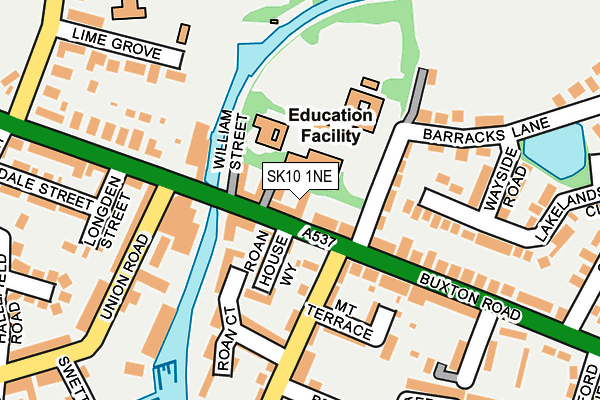 SK10 1NE map - OS OpenMap – Local (Ordnance Survey)