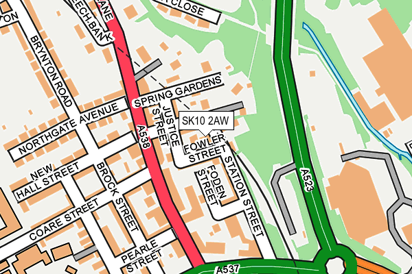 SK10 2AW map - OS OpenMap – Local (Ordnance Survey) SK10 2AW map - OS OpenMap – Local (Ordnance Survey)
