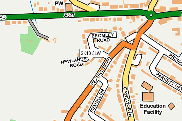 SK10 3LW map - OS OpenMap – Local (Ordnance Survey)