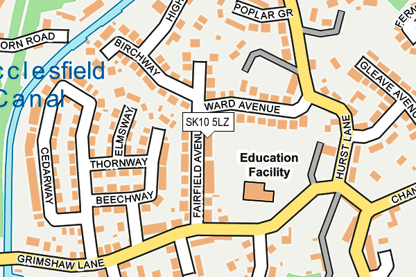 SK10 5LZ map - OS OpenMap – Local (Ordnance Survey)