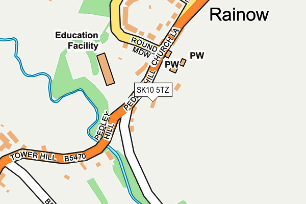 SK10 5TZ map - OS OpenMap – Local (Ordnance Survey)