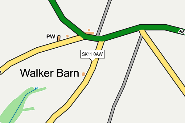 SK11 0AW map - OS OpenMap – Local (Ordnance Survey)