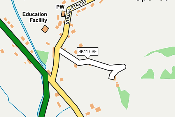 SK11 0SF map - OS OpenMap – Local (Ordnance Survey)