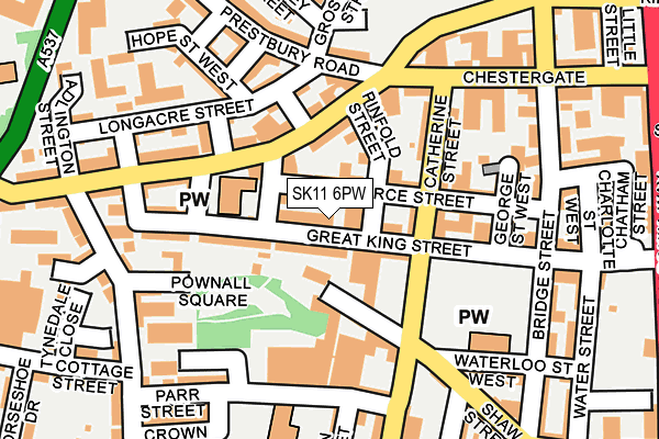 SK11 6PW map - OS OpenMap – Local (Ordnance Survey) SK11 6PW map - OS OpenMap – Local (Ordnance Survey)