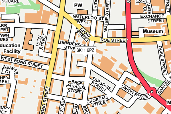 SK11 6PZ map - OS OpenMap – Local (Ordnance Survey)