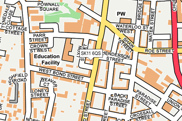 SK11 6QS map - OS OpenMap – Local (Ordnance Survey)