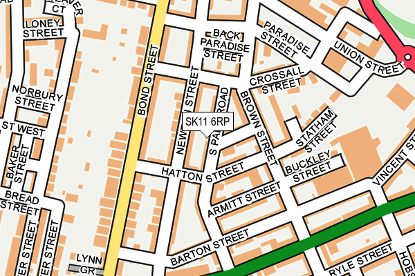 SK11 6RP map - OS OpenMap – Local (Ordnance Survey)