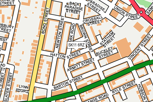 SK11 6RZ map - OS OpenMap – Local (Ordnance Survey)