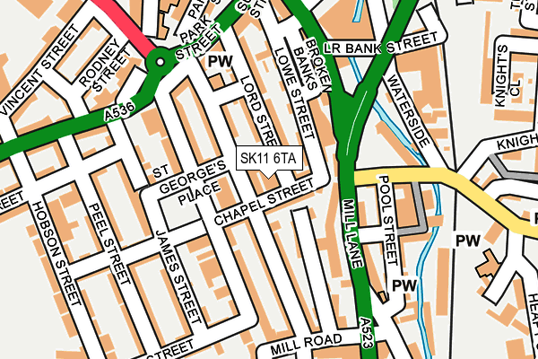 SK11 6TA map - OS OpenMap – Local (Ordnance Survey) SK11 6TA map - OS OpenMap – Local (Ordnance Survey)