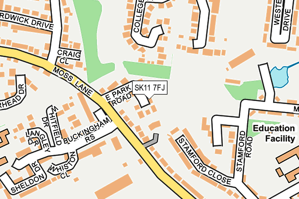 SK11 7FJ map - OS OpenMap – Local (Ordnance Survey) SK11 7FJ map - OS OpenMap – Local (Ordnance Survey)