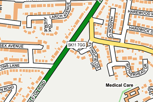 SK11 7GG map - OS OpenMap – Local (Ordnance Survey) SK11 7GG map - OS OpenMap – Local (Ordnance Survey)
