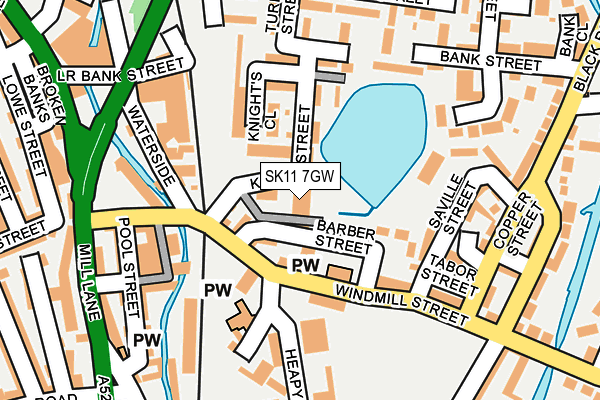 SK11 7GW map - OS OpenMap – Local (Ordnance Survey) SK11 7GW map - OS OpenMap – Local (Ordnance Survey)