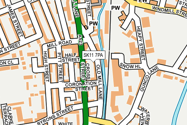 SK11 7PA map - OS OpenMap – Local (Ordnance Survey) SK11 7PA map - OS OpenMap – Local (Ordnance Survey)