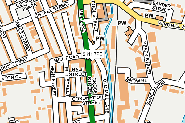 SK11 7PE map - OS OpenMap – Local (Ordnance Survey) SK11 7PE map - OS OpenMap – Local (Ordnance Survey)