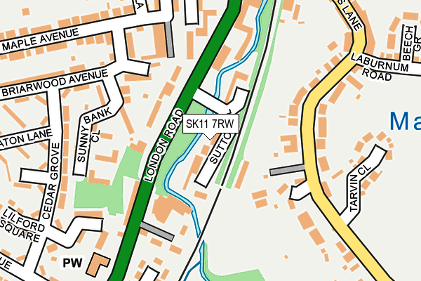 SK11 7RW map - OS OpenMap – Local (Ordnance Survey) SK11 7RW map - OS OpenMap – Local (Ordnance Survey)