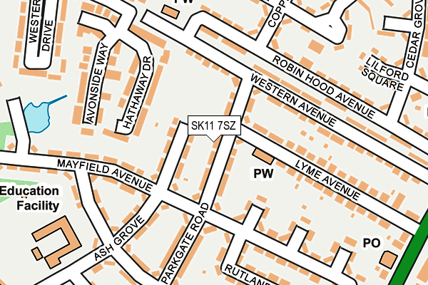 SK11 7SZ map - OS OpenMap – Local (Ordnance Survey)