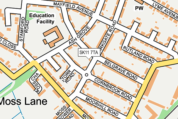 SK11 7TA map - OS OpenMap – Local (Ordnance Survey) SK11 7TA map - OS OpenMap – Local (Ordnance Survey)