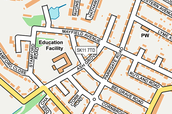 SK11 7TD map - OS OpenMap – Local (Ordnance Survey)