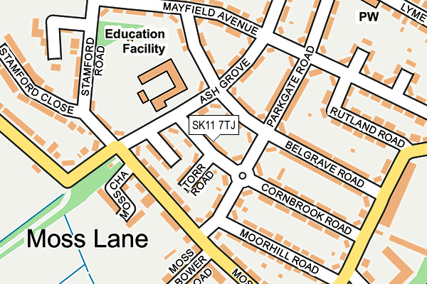 SK11 7TJ map - OS OpenMap – Local (Ordnance Survey)