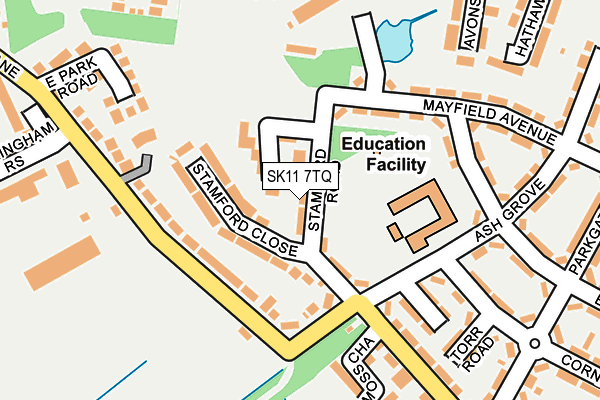 SK11 7TQ map - OS OpenMap – Local (Ordnance Survey) SK11 7TQ map - OS OpenMap – Local (Ordnance Survey)