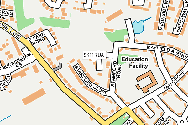 SK11 7UA map - OS OpenMap – Local (Ordnance Survey)