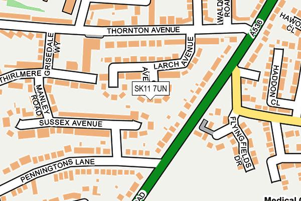 SK11 7UN map - OS OpenMap – Local (Ordnance Survey) SK11 7UN map - OS OpenMap – Local (Ordnance Survey)