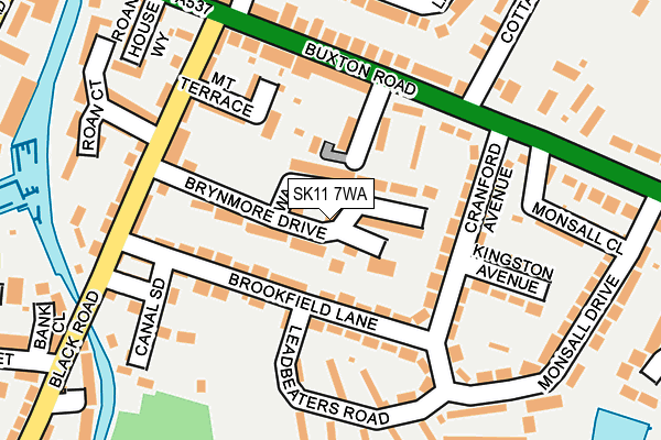 SK11 7WA map - OS OpenMap – Local (Ordnance Survey) SK11 7WA map - OS OpenMap – Local (Ordnance Survey)