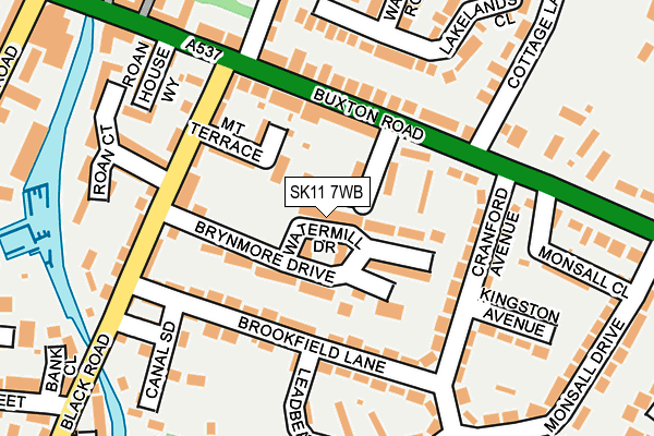 SK11 7WB map - OS OpenMap – Local (Ordnance Survey) SK11 7WB map - OS OpenMap – Local (Ordnance Survey)