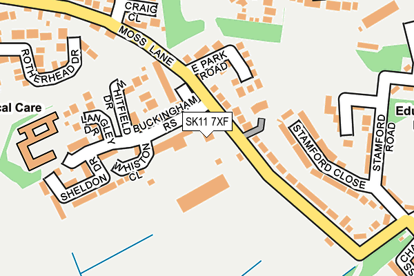 SK11 7XF map - OS OpenMap – Local (Ordnance Survey) SK11 7XF map - OS OpenMap – Local (Ordnance Survey)