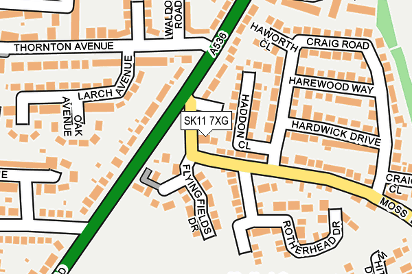 SK11 7XG map - OS OpenMap – Local (Ordnance Survey) SK11 7XG map - OS OpenMap – Local (Ordnance Survey)