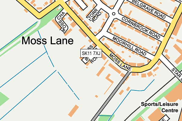 SK11 7XJ map - OS OpenMap – Local (Ordnance Survey) SK11 7XJ map - OS OpenMap – Local (Ordnance Survey)