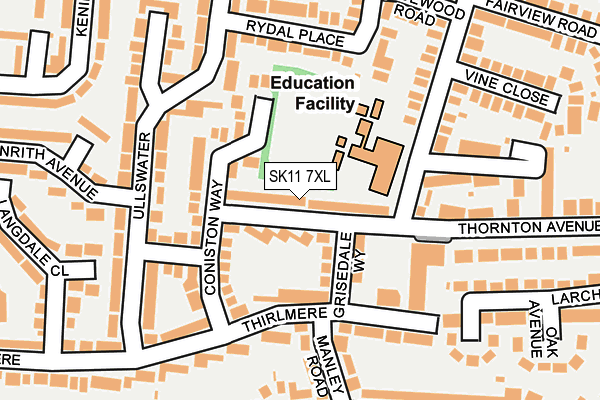 SK11 7XL map - OS OpenMap – Local (Ordnance Survey) SK11 7XL map - OS OpenMap – Local (Ordnance Survey)