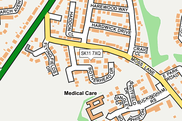 SK11 7XQ map - OS OpenMap – Local (Ordnance Survey)
