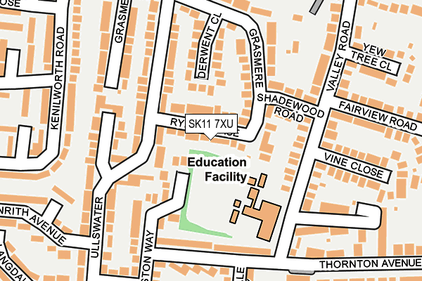 SK11 7XU map - OS OpenMap – Local (Ordnance Survey)