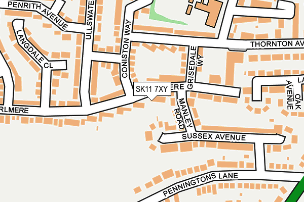 SK11 7XY map - OS OpenMap – Local (Ordnance Survey) SK11 7XY map - OS OpenMap – Local (Ordnance Survey)