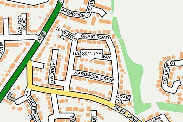 SK11 7YF map - OS OpenMap – Local (Ordnance Survey) SK11 7YF map - OS OpenMap – Local (Ordnance Survey)