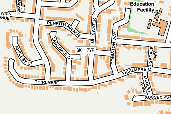 SK11 7YP map - OS OpenMap – Local (Ordnance Survey) SK11 7YP map - OS OpenMap – Local (Ordnance Survey)