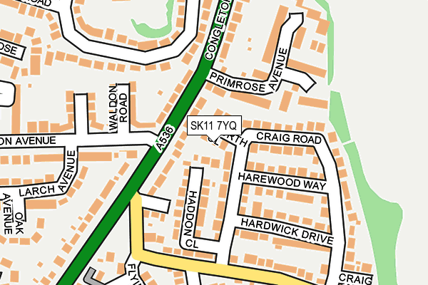 SK11 7YQ map - OS OpenMap – Local (Ordnance Survey)