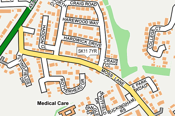 SK11 7YR map - OS OpenMap – Local (Ordnance Survey) SK11 7YR map - OS OpenMap – Local (Ordnance Survey)