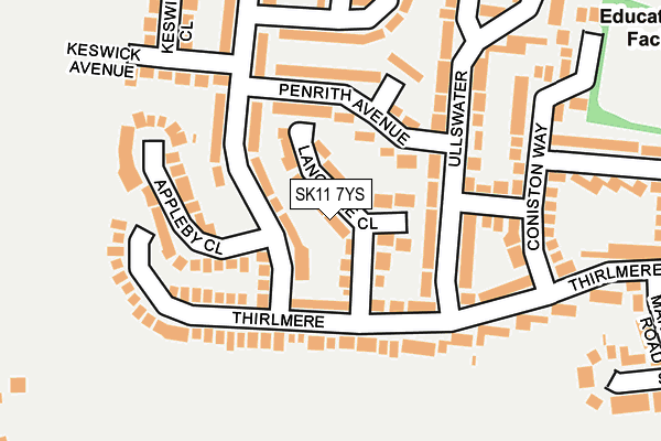 SK11 7YS map - OS OpenMap – Local (Ordnance Survey) SK11 7YS map - OS OpenMap – Local (Ordnance Survey)