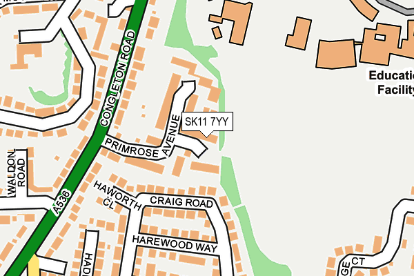 SK11 7YY map - OS OpenMap – Local (Ordnance Survey) SK11 7YY map - OS OpenMap – Local (Ordnance Survey)