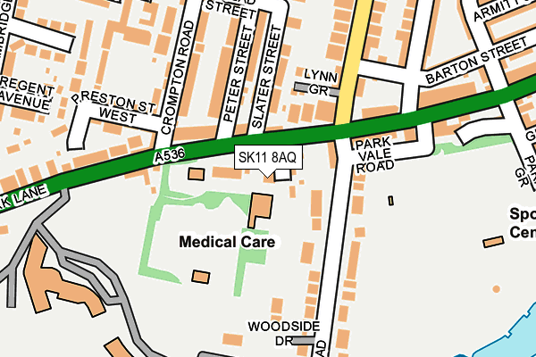 SK11 8AQ map - OS OpenMap – Local (Ordnance Survey)